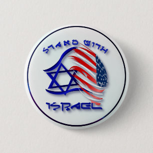 Macaron Rond 5 Cm Support avec l'Israël - boutons en lettres