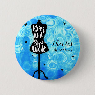 Macaron Rond 5 Cm Support de mannequin vintage rétro bleu Baby Showe