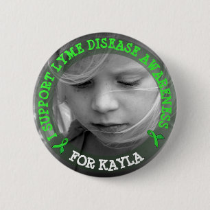 Macaron Rond 5 Cm Support Lyme Disease Awareness Personalized Button