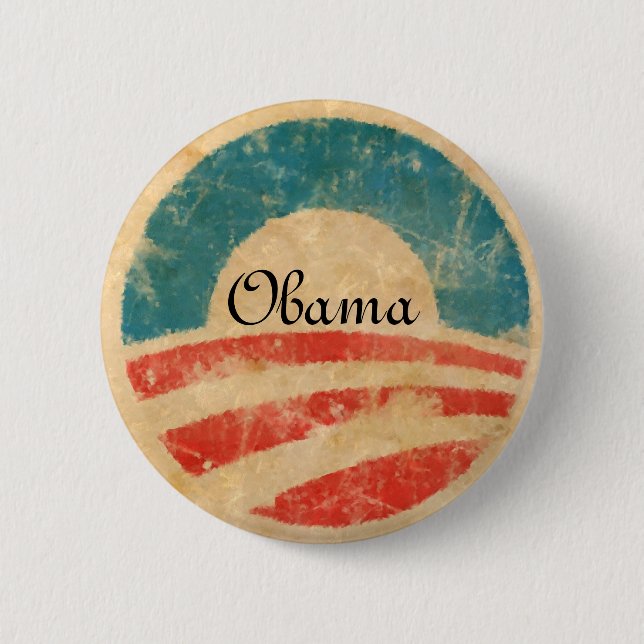 Macaron Rond 5 Cm Support pour le changement, Obama (Devant)