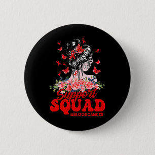 Macaron Rond 5 Cm Support Squad Messy Bun Butterfly Red Ribbon Blood