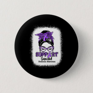 Macaron Rond 5 Cm Support Squad Messy Bun Purple Ribbon Overdose Awa
