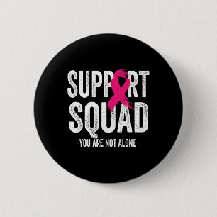 Macaron Rond 5 Cm Support Squad Pink Ribbon Warrior Breast Cancer Aw