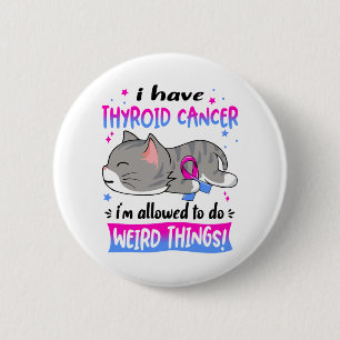 Macaron Rond 5 Cm Support Thyroide Cancer Awareness Ribbon
