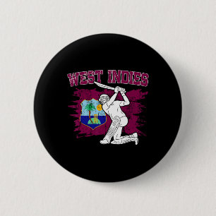 Macaron Rond 5 Cm Supporter de cricket des Indes occidentales Fan de