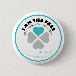 Macaron Rond 5 Cm *Supporter* JE SUIS le bouton de bleu de VISAGE