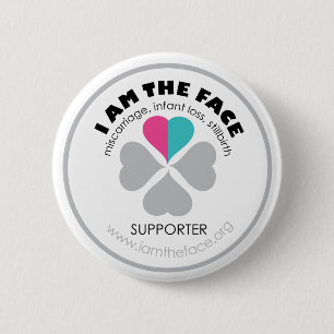 Macaron Rond 5 Cm *Supporter* JE SUIS le bouton rose et bleu de