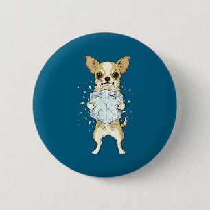 Macaron Rond 5 Cm Supprimer la glace drôle de chihuahua pas de glace