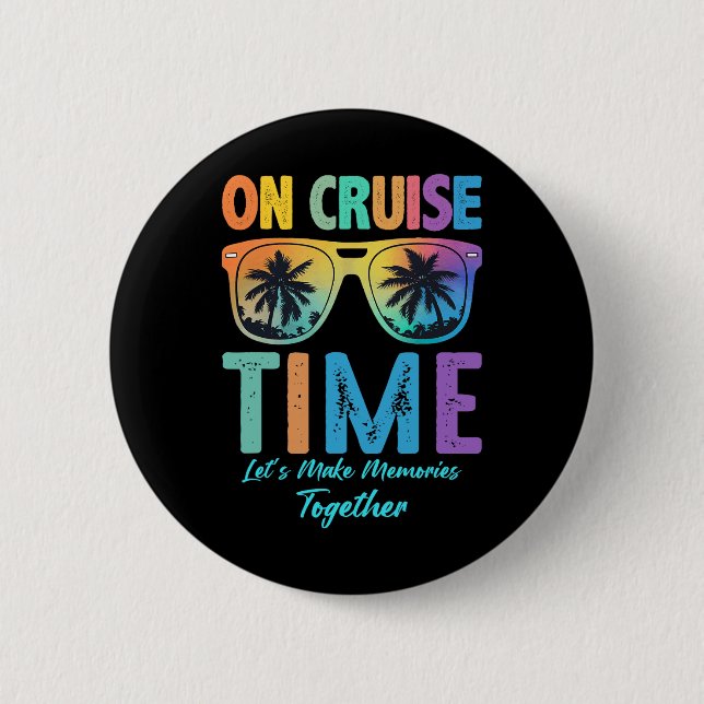 Macaron Rond 5 Cm Sur Croisière Famille Bahamas Alaska Croisière Vac (Devant)