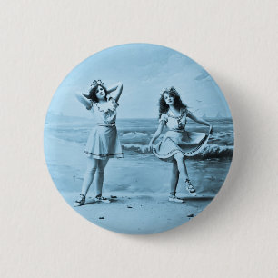 Macaron Rond 5 Cm Sur le cru 1902 de plage
