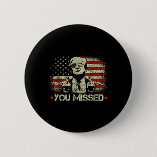 Macaron Rond 5 Cm (sur le dos) Trump 2024 Us American Flag vous a ma