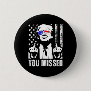 Macaron Rond 5 Cm (sur le dos) Trump 2024 Us American Flag vous a ma