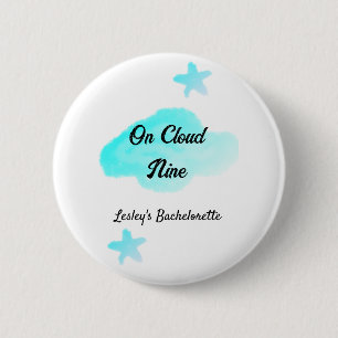 Macaron Rond 5 Cm Sur un nuage neuf nuages pastel bleu étoile enterr