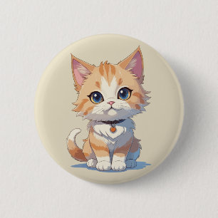 Macaron Rond 5 Cm Surcharge de la cutenité Kawaii Kitty