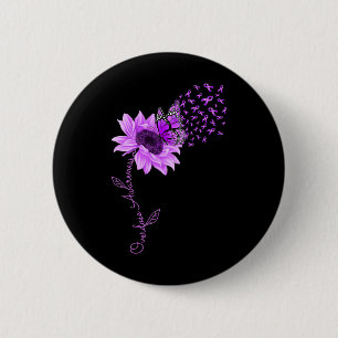 Macaron Rond 5 Cm Surdose de tournesol violet de papillon