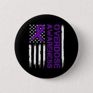 Macaron Rond 5 Cm Surdose Pruple Ribbon Opioïde Surdose Sensibilisat