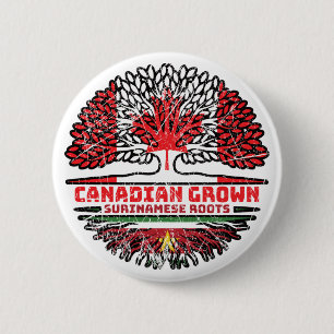 Macaron Rond 5 Cm Surinam Surinam Canadien Canada Arbre Drapeau