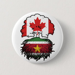 Macaron Rond 5 Cm Suriname Surinamais Canadien Canada Racines d'Arbr