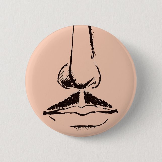 Macaron Rond 5 Cm Surrealist Pinback de moustache (Devant)