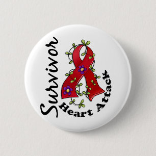 Macaron Rond 5 Cm Survivant 15 de crise cardiaque