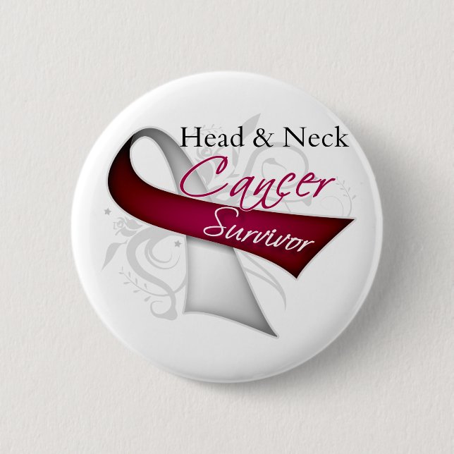 Macaron Rond 5 Cm Survivant - Cancer de la tête et du cou (Devant)