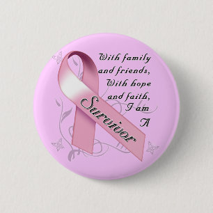 Macaron Rond 5 Cm Survivant de cancer du sein