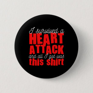Macaron Rond 5 Cm Survivant de crise cardiaque maladie cardiaque