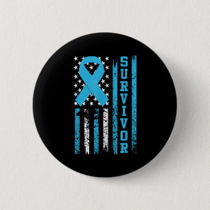 Macaron Rond 5 Cm Survivant du cancer de la prostate minimal Gras Bl