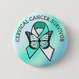 Macaron Rond 5 Cm Survivant du cancer du col utérin