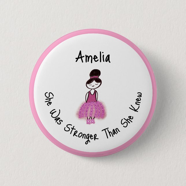 Macaron Rond 5 Cm Survivant du cancer du sein (Devant)