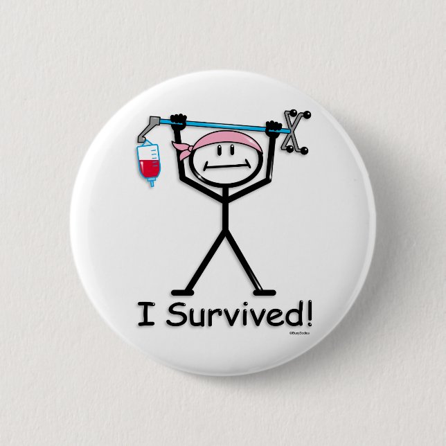 Macaron Rond 5 Cm Survivant du cancer du sein (Devant)