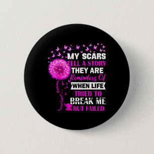 Macaron Rond 5 Cm Survivant du cancer du sein Mon Scar Raconte l'his