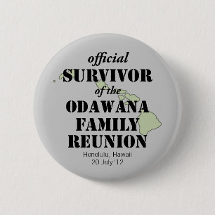 Macaron Rond 5 Cm Survivant officiel de la Réunion familiale - Hawai
