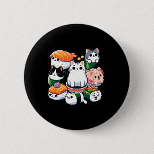Macaron Rond 5 Cm Sushi Anime Chat Sushi Lover Cadeau