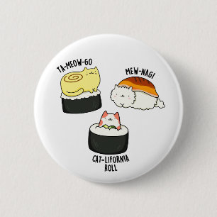 Macaron Rond 5 Cm Sushi Cats Cute Sushi Pun