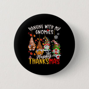 Macaron Rond 5 Cm Suspendu Avec Mes Gnomes Joyeux Thanksmas Fête De
