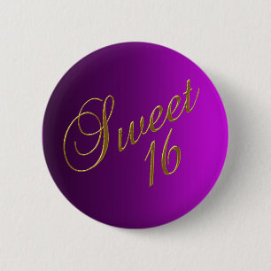 Macaron Rond 5 Cm Sweet 16 Club Button violet