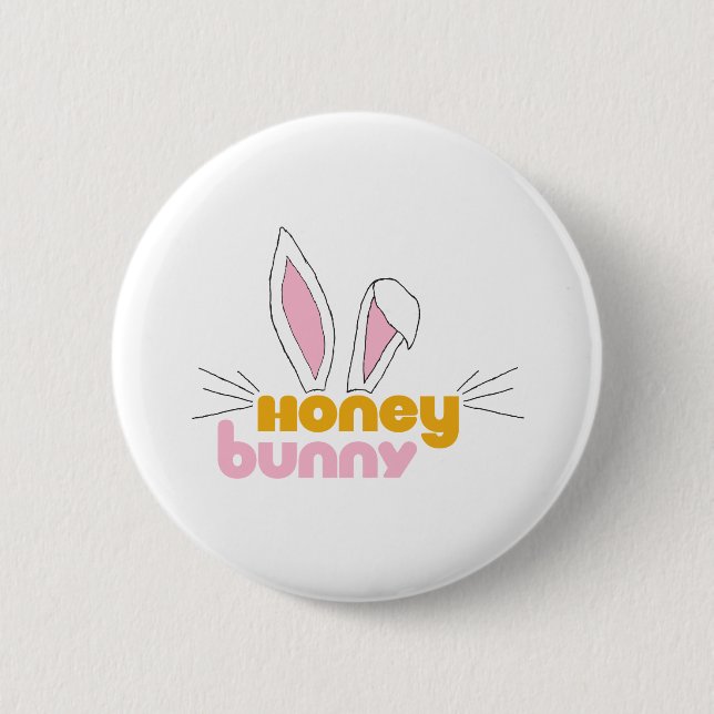 Macaron Rond 5 Cm Sweet Happy Hunny Lapny Honey Art lapin (Devant)