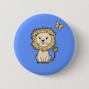 Macaron Rond 5 Cm Sweet Lion and Butterfly Pinback Button