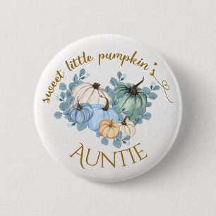 Macaron Rond 5 Cm Sweet Little Citrouille Chute Baby shower Bouton T