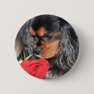 Macaron Rond 5 Cm Sweet Love Cavalier King Charles Spaniel