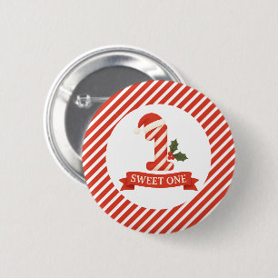 Macaron Rond 5 Cm Sweet One Christmas Premier anniversaire