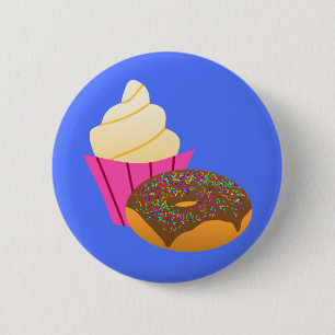 Macaron Rond 5 Cm Sweets minimalistes - Cupcake et caricature de bei