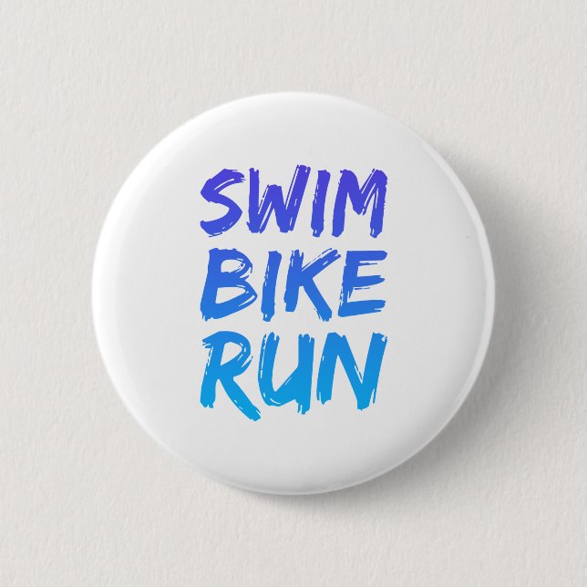 Macaron Rond 5 Cm Swim Bike Run superbe design (Devant)