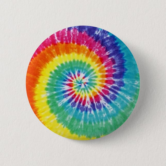 Macaron Rond 5 Cm Swirl Tie Dye Multicolor Rainbow (Devant)