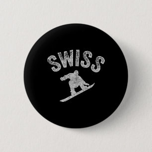 Macaron Rond 5 Cm Swiss Snowboard Suisse Snowboardeur Cool Snowb