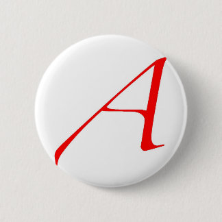 Macaron Rond 5 Cm Symbole athée (rouge A)
