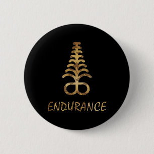 Macaron Rond 5 Cm Symbole Aya Endurance Adinkra Ghana Afrique de l'O