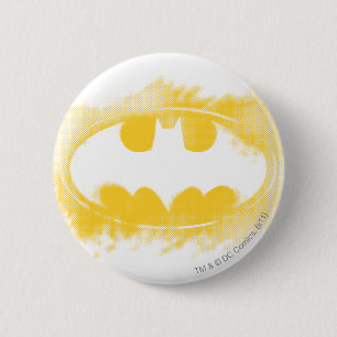Macaron Rond 5 Cm Symbole Batman   Logo noir et jaune