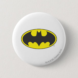Macaron Rond 5 Cm Symbole Batman   Logo Oval de chauve-souris